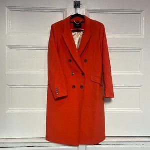 J.Crew Womens Red Orange Double Breasted Coat Size 10